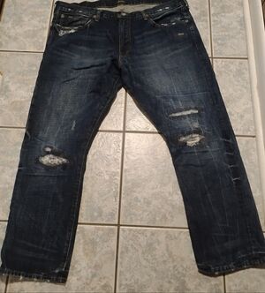 Men's Distressed Blue Jeans Ralph Lauren